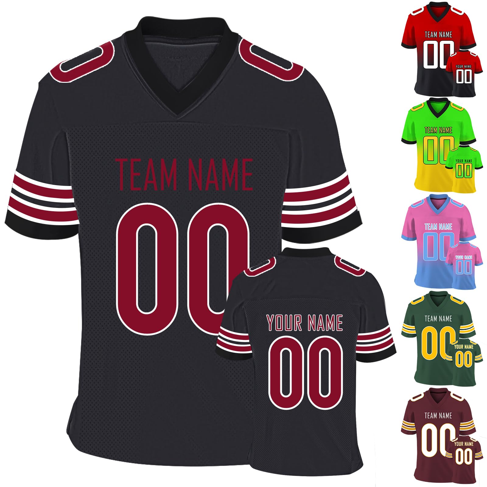Custom Football Jerseys for Men Women Personalized Printed Team Name Number Jerseys Customized Sport Shirts Team Gifts