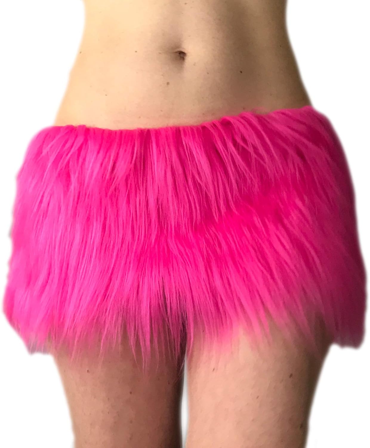 BIANNA Faux Fur Skirt, Handmade Furry Mini Micro Skirt, Rave Party Festival Parade Costume Mardi Gras Halloween, Made in US - Image 6