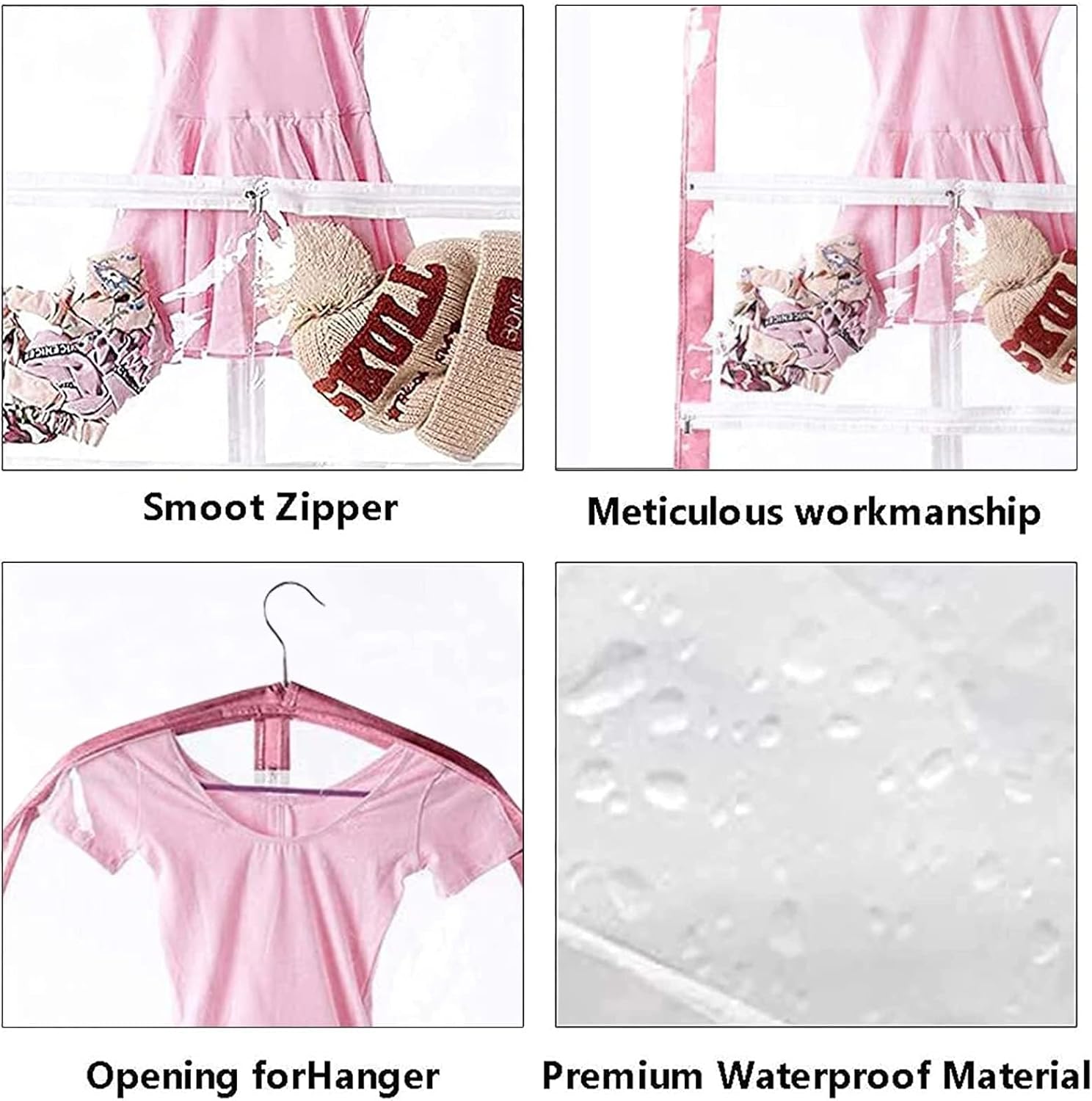 Waterproof Hanging Garment Bag,3 Pack Clear Kids Dance Costume Garment Cover,35 Inch Garment Bags for Hanging Clothes,Garment Bag for Dance Competitions Travel