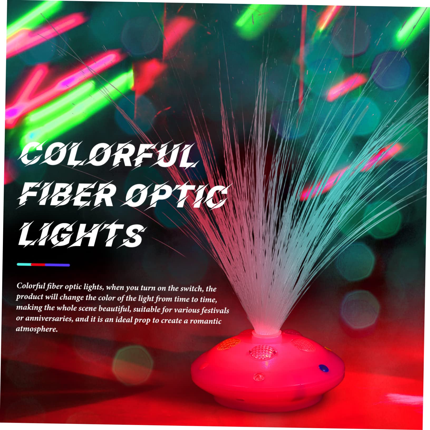 CAXUSD Fiber Optic Decor 6pcs Set Colorful Flashing Night Light for Home Decor Tabletop Lamp Bedside Lamp Random