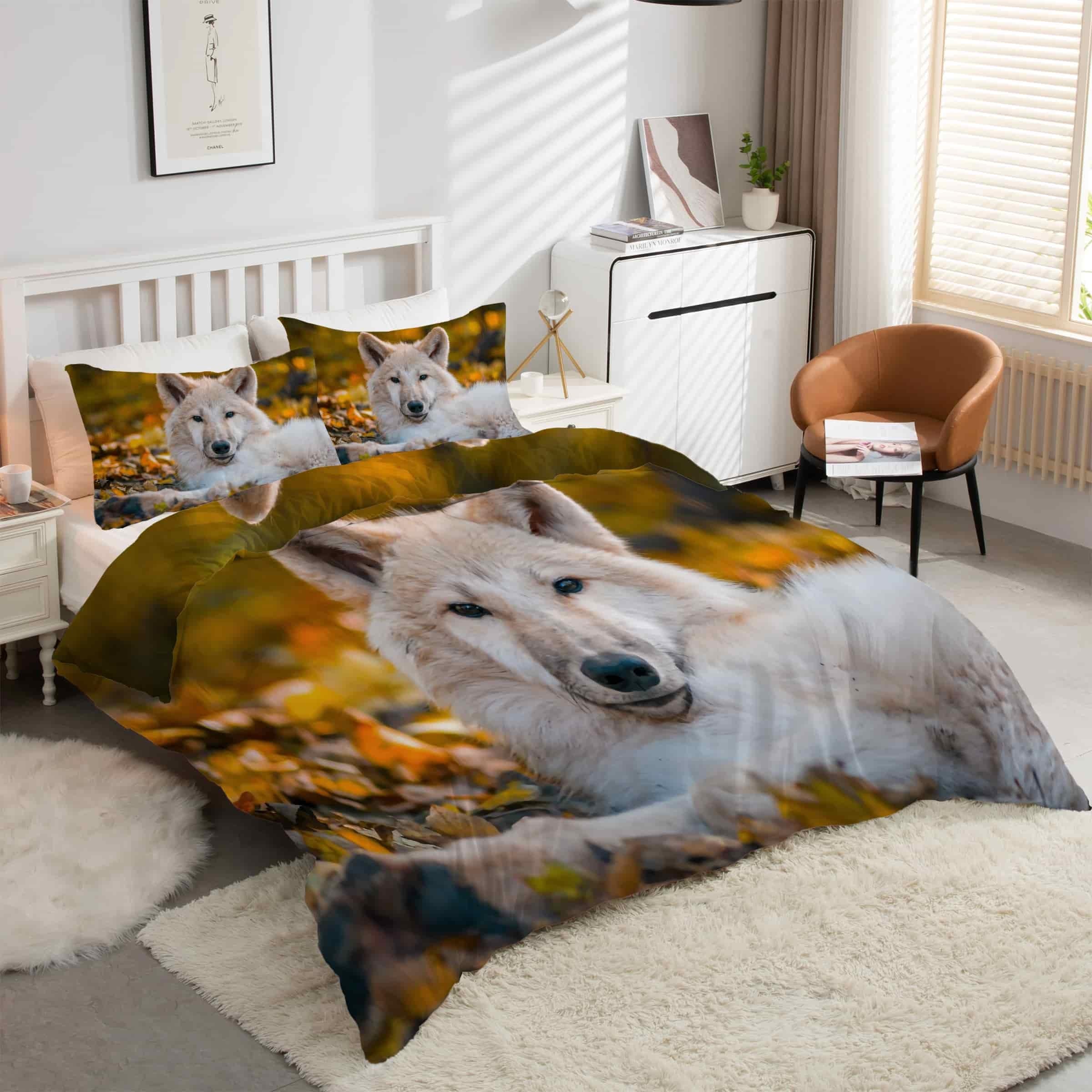 Housse couette douce 200x200 animaux loup pour retrouver le plaisir de dormir