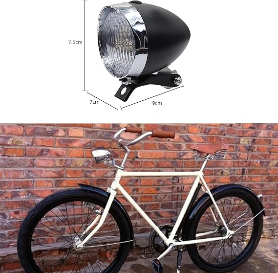 Retro Bike Headlight for Night Riding Vintage Bike Lights Front and Rear Lowrider Bicycle Parts Headlamp Flashlight Vintage LED Bicycle Lights for Women Beach Cruiser Vintage Bike Accessories
