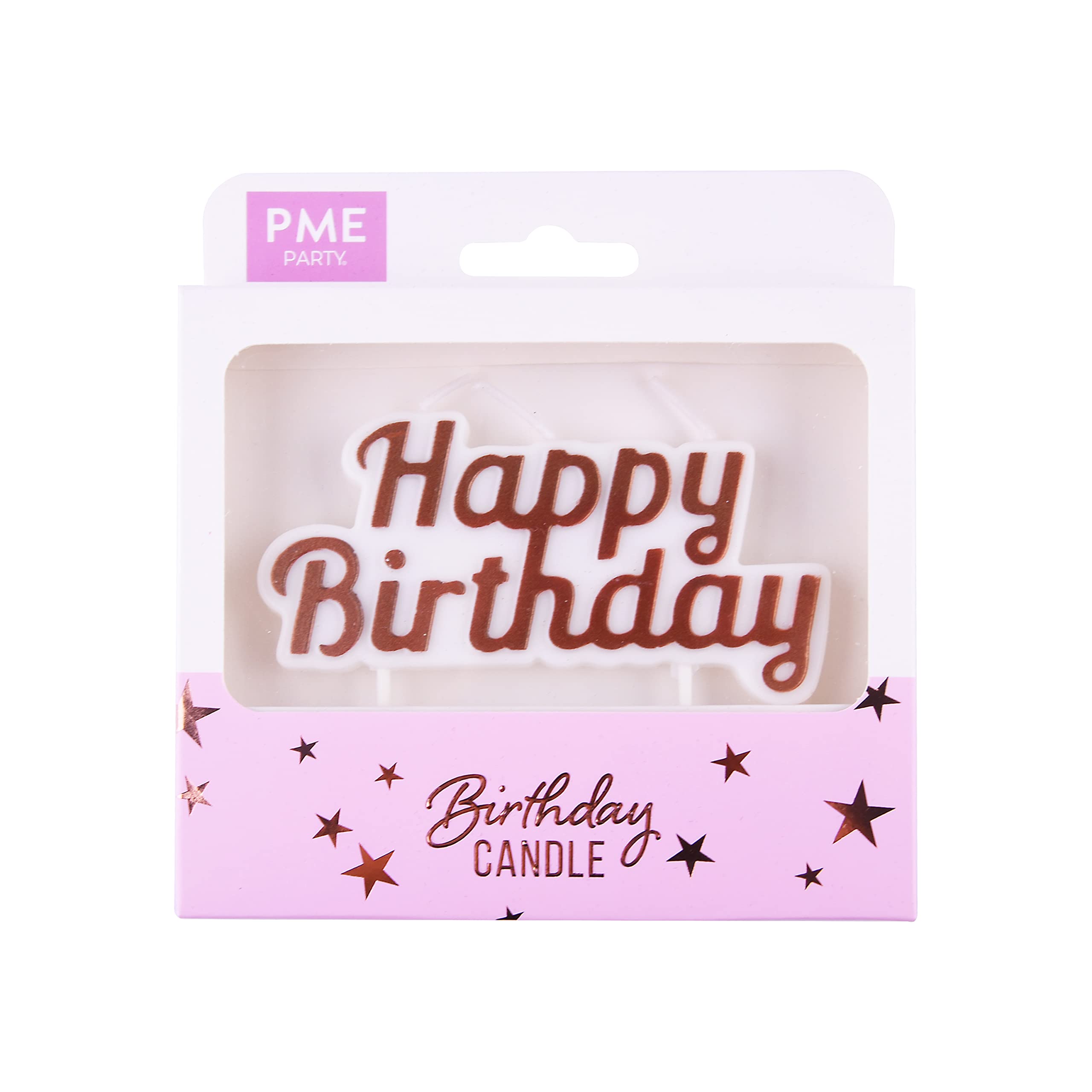 PME Happy Birthday Candle - Rose Gold