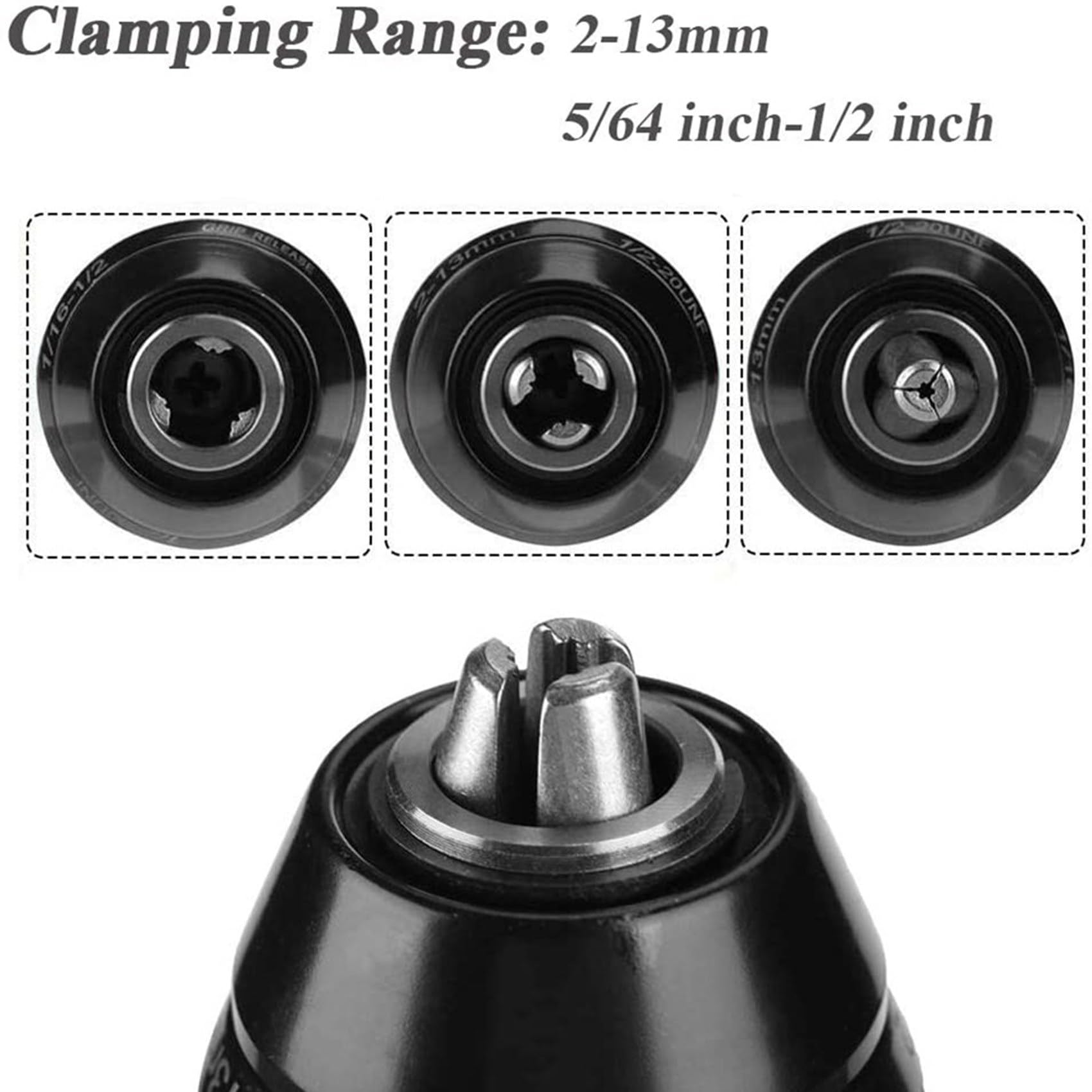 3 . bezkluczykowy uchwyt wiertarski 2-13 mm z adapterem chwytu SDS Plus, 1/2-20UNF konwerter adaptera do wiercenia udarowego