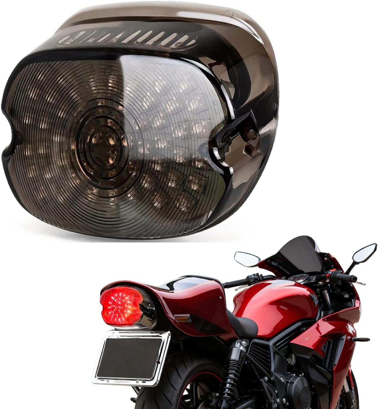 60-LED 12V Motorcycle Tail Light Brake Turn Signal Lamp License Plate Light Tail Light Replacement for 2002-2010 FXST Models Harley Davidson Dyna Sportster 1200 883 for safe riding in low light