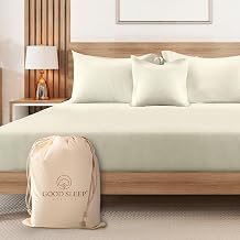Luxury 3 Pc Queen Fitted Sheet Only with Pillow Cases, Ivory - 100% Egyptian Cotton, Soft & Breathable