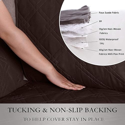 Miniatura 5 de Turquoize Funda para sofá impermeable para mascotas y niños, protector de muebles con parte trasera antideslizante, lavable a máquina.