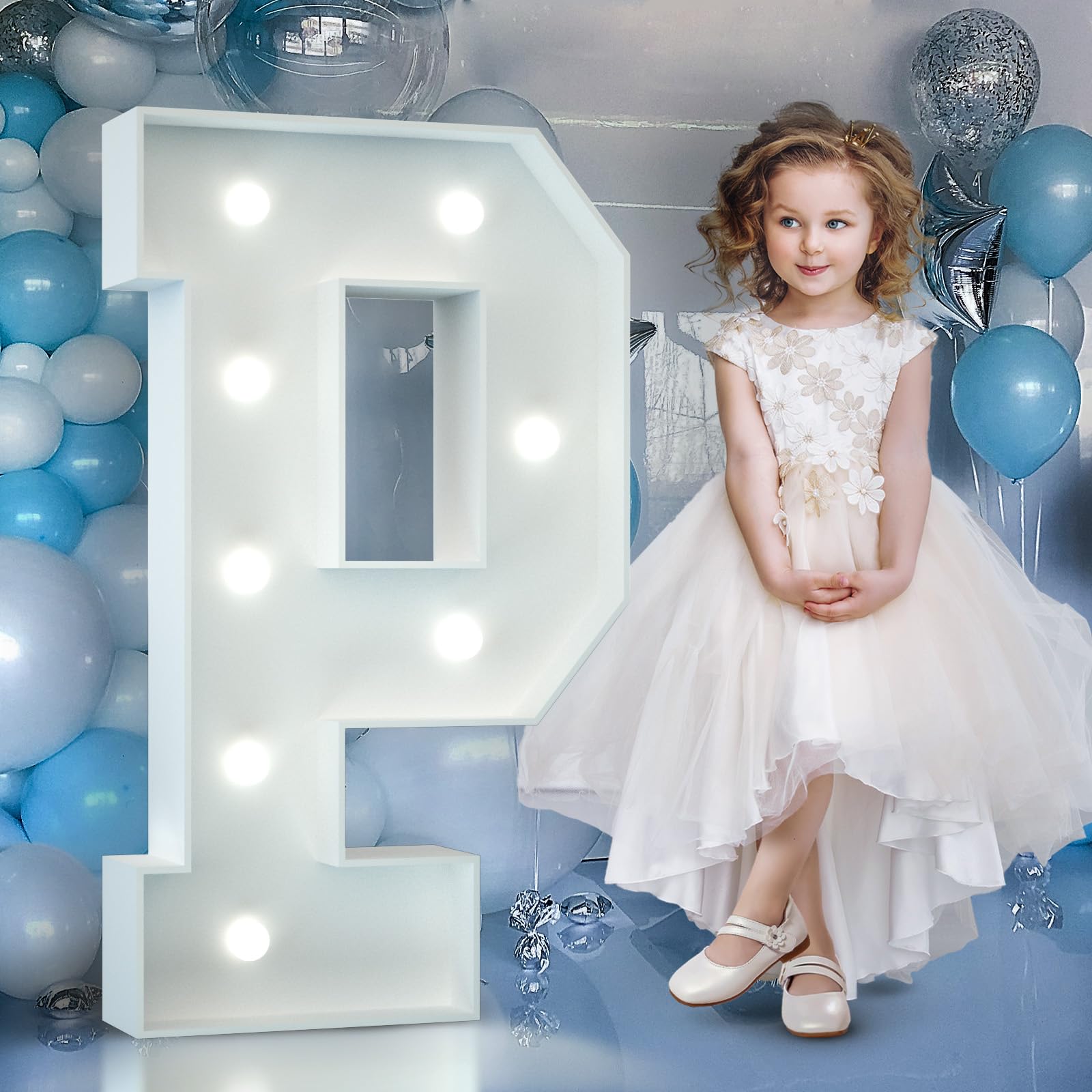 4FT Light Up Numbers Birthday Decoration Large Marquee Numbers 1 for 1st 18th 21st Birthday Party Decor Wedding, Big Number Frame Foam Cardboard Mosaic Arch Stand Pre-Cut Numbers — view 28