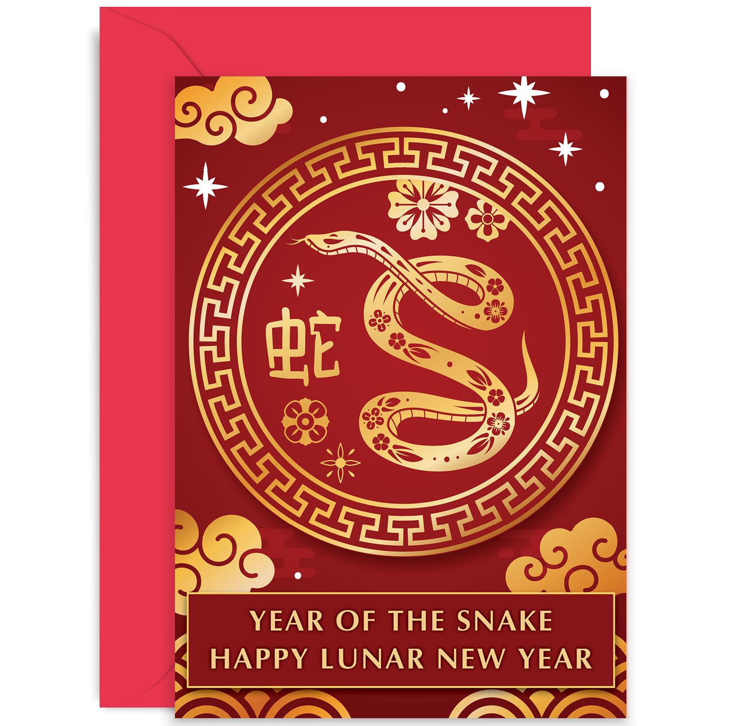 Mond-Neujahrskarte Mit Kaninchen-Design – Lustige Grußkarte Für Familie & Freunde