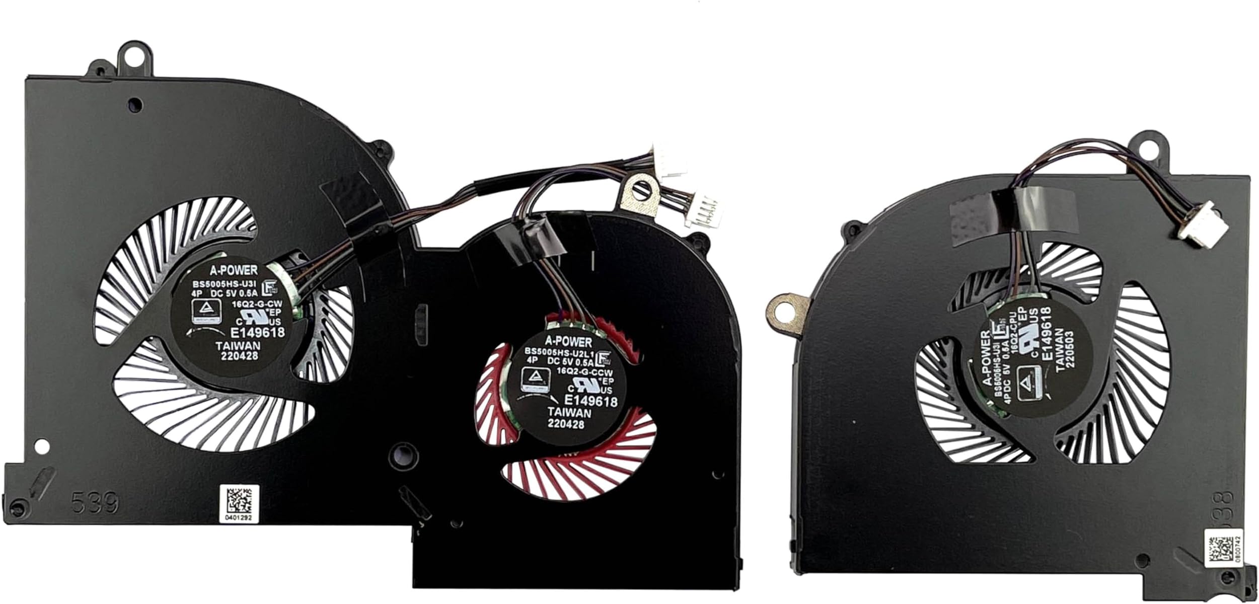 BestParts New Genuine CPU+GPU Cooling Fan Replacement for MSI GS65 Stealth Thin, P/N: MS-16Q2 MS-16Q3, 16Q2-CPU 16Q2-G-CCW (Note: Only fits ''Thin'' Series)