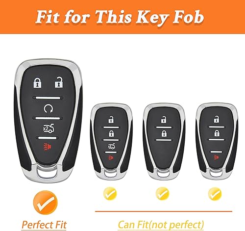 Miniatura 2 de Funda compatible con llavero Chevy  Funda para llavero compatible con Chevy Malibu Camaro Cruze Traverse Blazer Sonic Volt Bolt Equinox (negro)