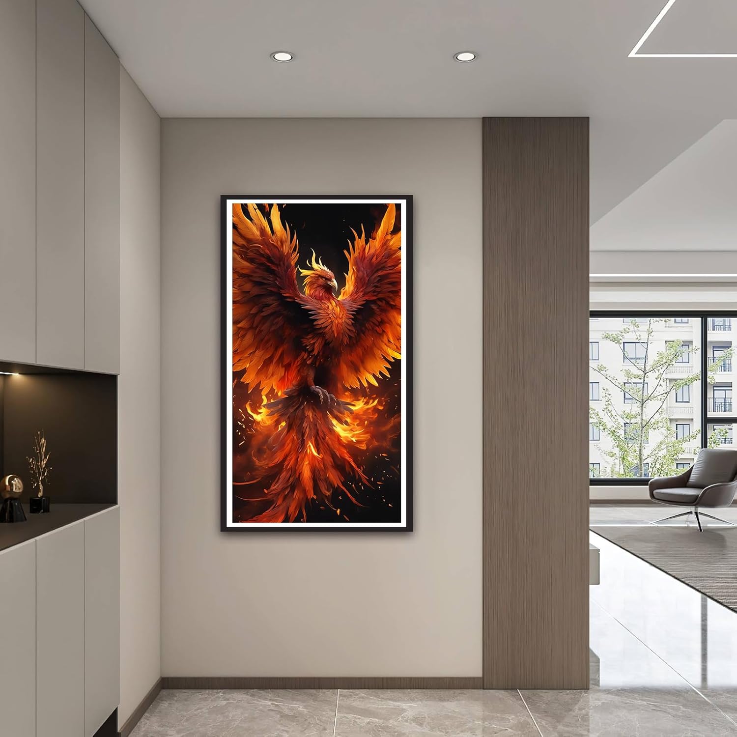 ARTGOTO Extra Large Diamond Art Painting Kits for Adults,23.6x41.3 inches/60x105 cm Phoenix A DIY Full Round Drill Diamond Dots,Extra Large Size for Home Wall Decor Gifts