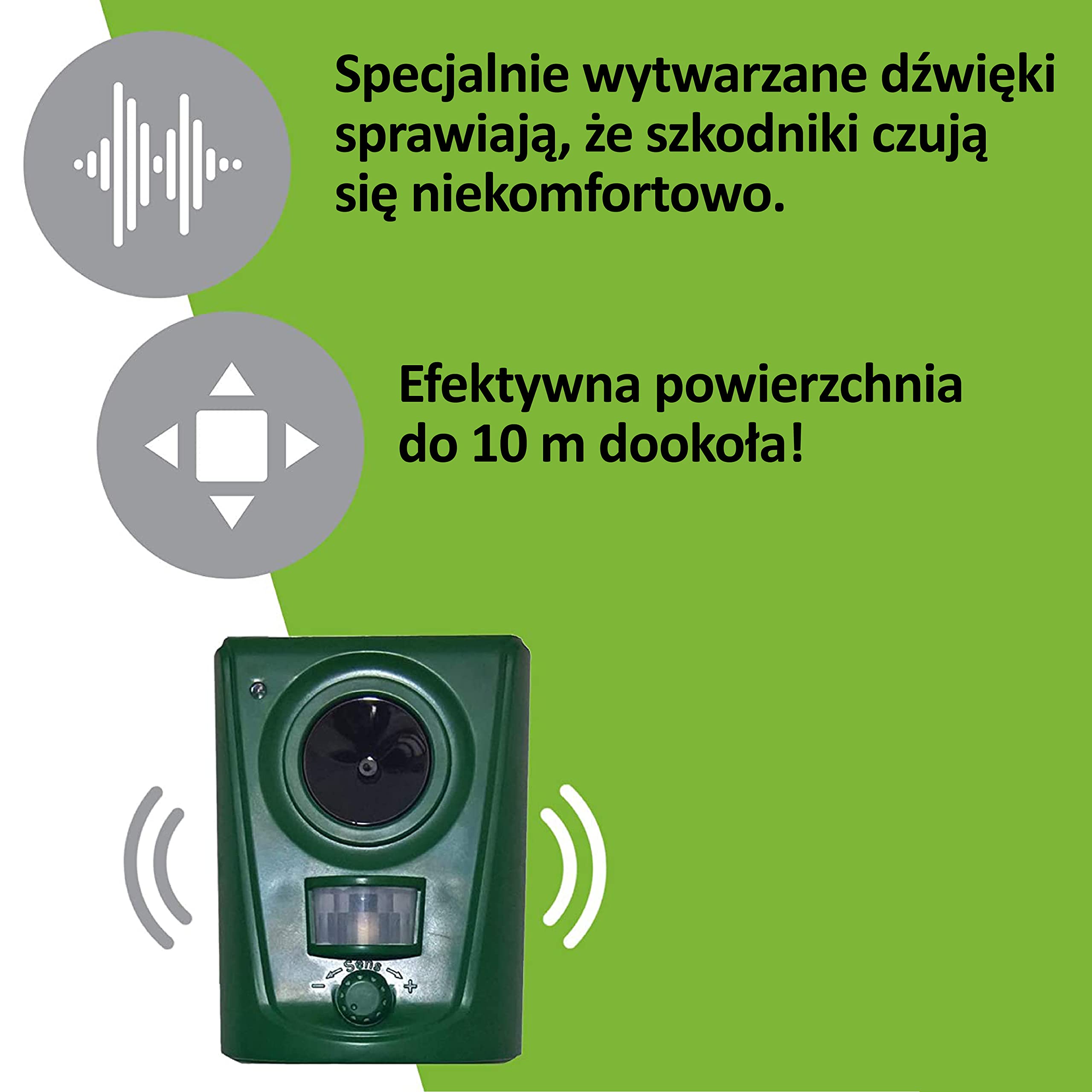 ISOTRONIC Odstraszacz ultradźwiękowy psów, kotów, zwierząt, 60 m², 2 szt.