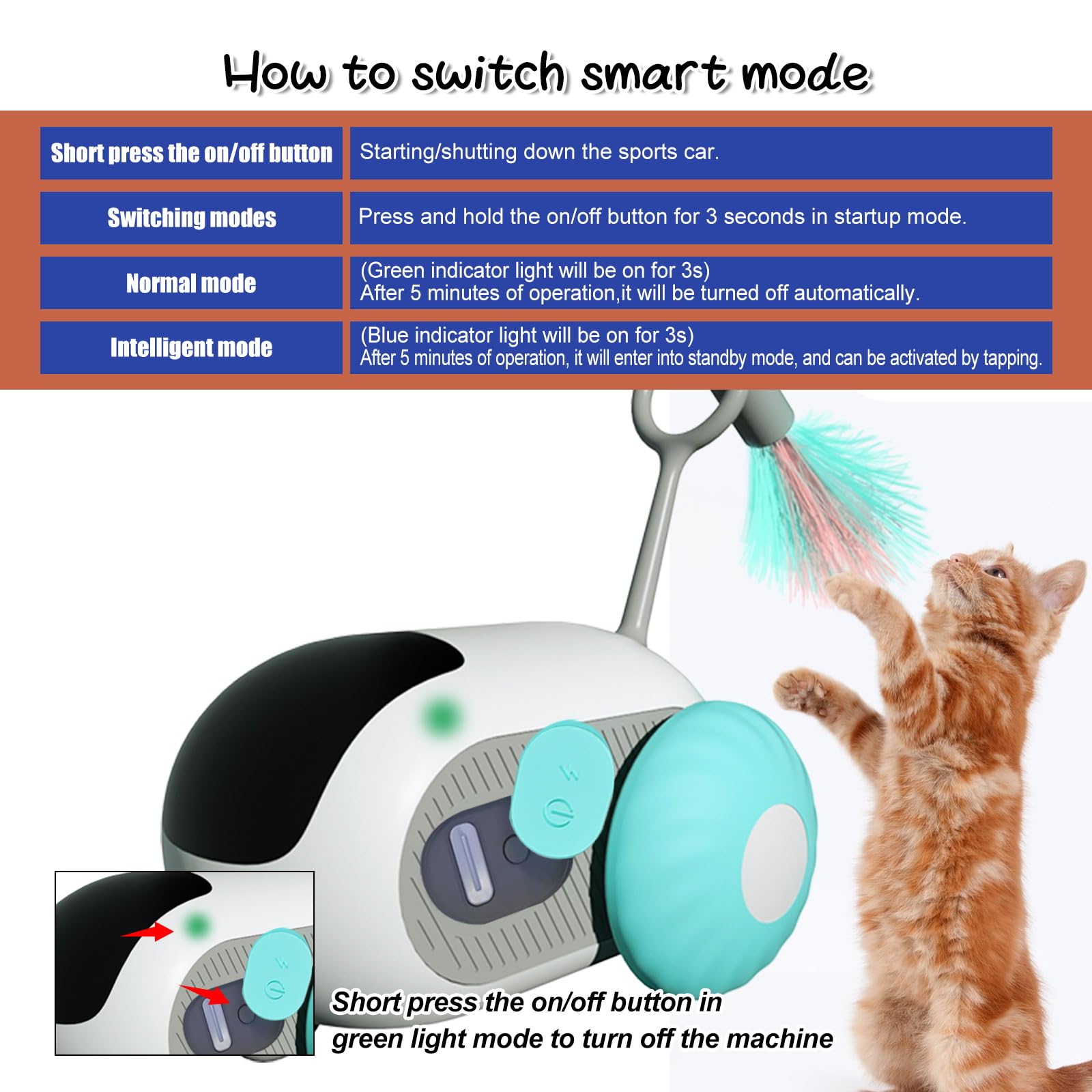 Giocattolo LED Per Gatti NXPUXP - 3 In 1 Ricaricabile USB, Con Luce Rossa E UV - Foto 6