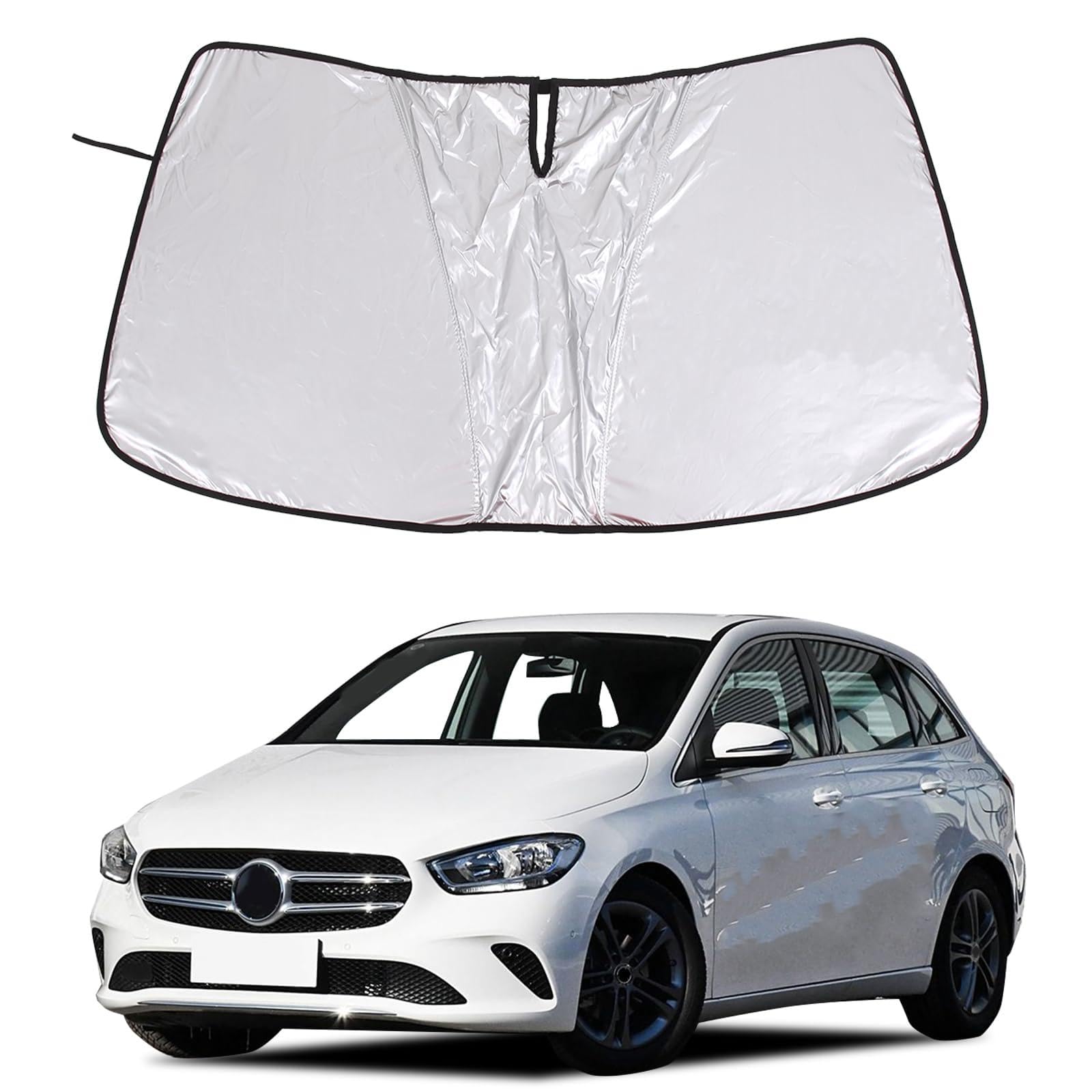 Lcojicep Windshield Sun Shade Compatible with Mercedes-Benz B-Class W247 B180 B200 B220 2014-2020 Foldable Front Windshield Sunshade Protector, Block