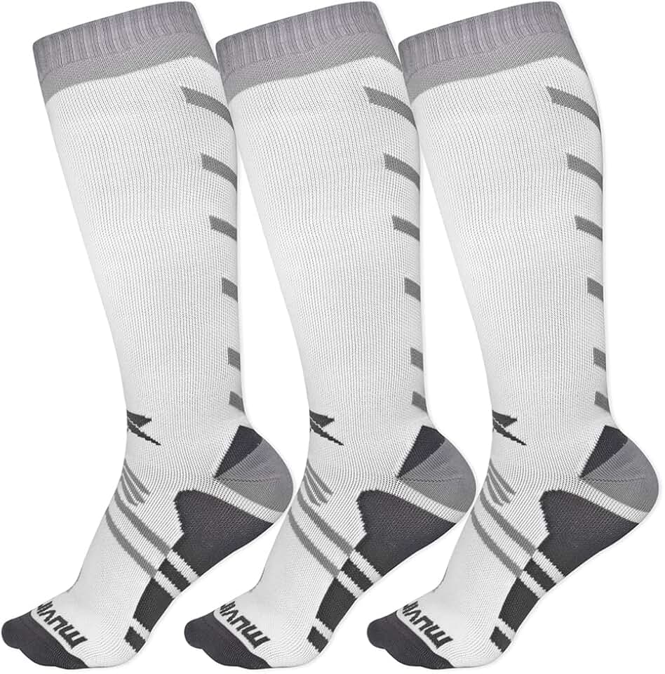 Meia de Compressão Cano Longo Arrow Muvin – Kit com 3 - Cano Alto – Boa Respirabilidade – Protege Contra Bolhas – Unissex – Corrida – Caminhada – Ciclismo – Exercícios – Fitness – Esportes – Conforto