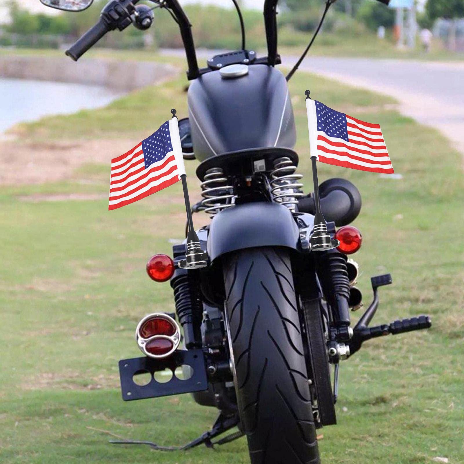 Mât Avec Drapeau Américain Pour Montage Latéral Arrière de Moto, Support Davidson