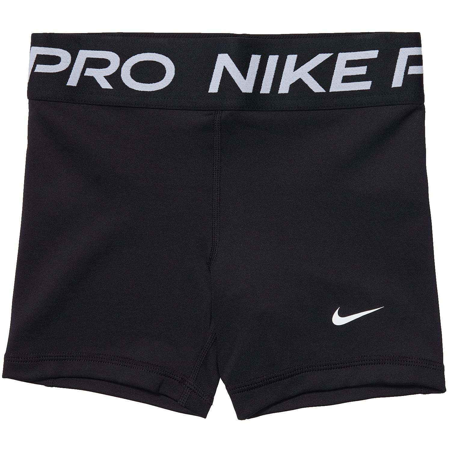 NIKE Girls Pro Shorts, Black/(White), S Infant UK EU
