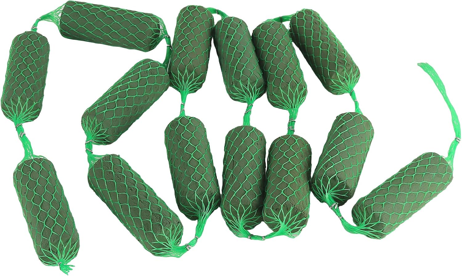 MOUYAT 42 Pcs Floral Foam Garland 27.6 Ft, High Absorption Wet Dry Floral Foam Blocks, Green Florist Sponge for Wedding Arch Door Flower Arrangements, Garden and Home Decor