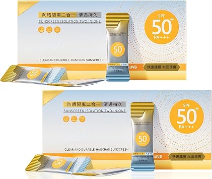 100PCS Korean Sunscreen SPF 50+ Face Moisturiser,Mini Travel Size Sunscreen for Body & Face,Ultra Light Protection Sun Cream for Fa/ce & Body with Rice Toner,Waterproof & Non-Greasy Sun Protection