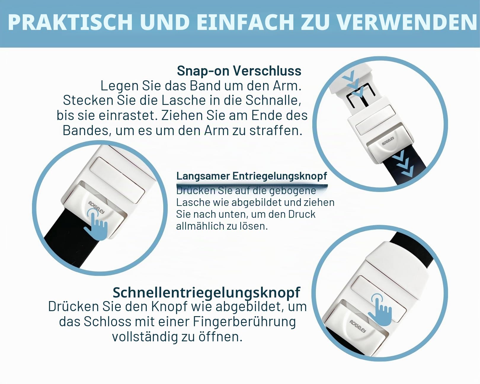 Medizinischer Silikon-Stauschlauch – Wiederverwendbar, Latexfrei, Mit Schnalle, Für Blutentnahme & IV Zugang, Lila