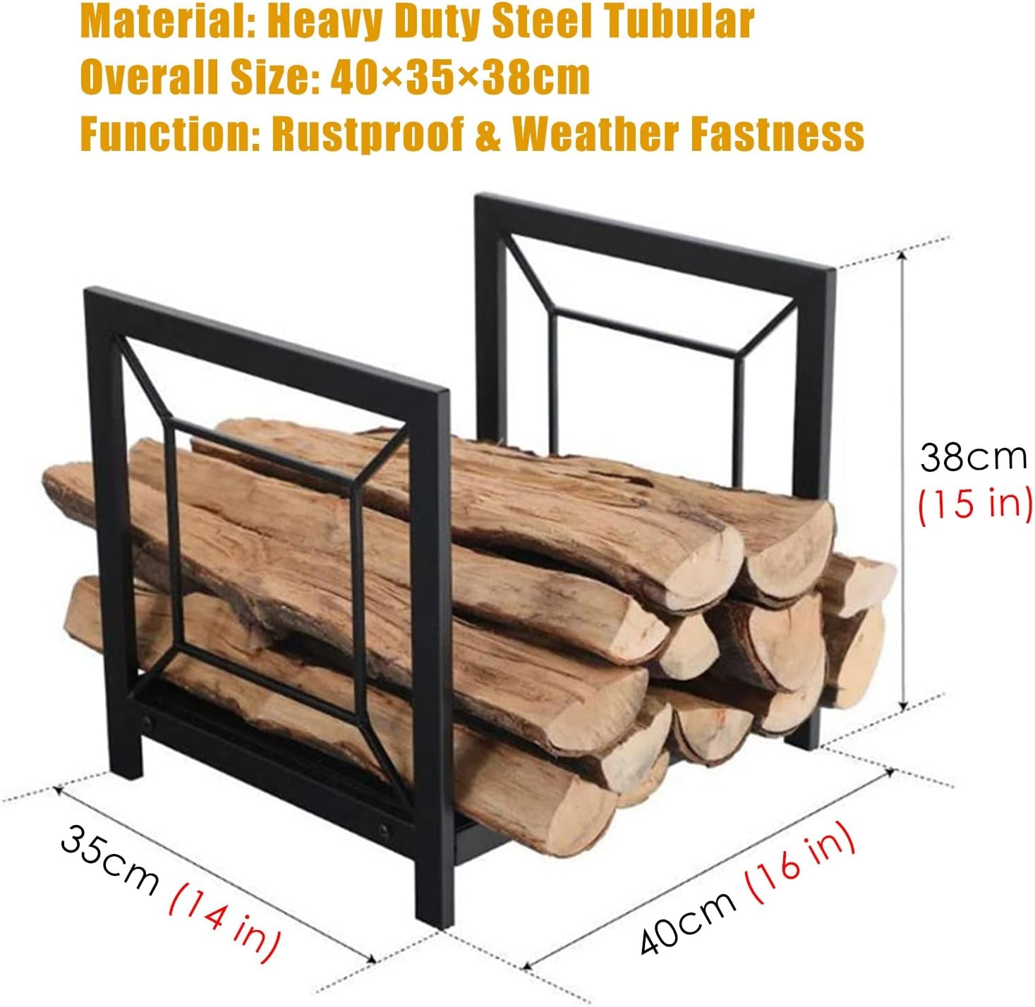 Small Log Rack for Home Fireplace, Firewood Storage Rack, Indoor and Outdoor Wood Stacking Rack for Wood Fireplace