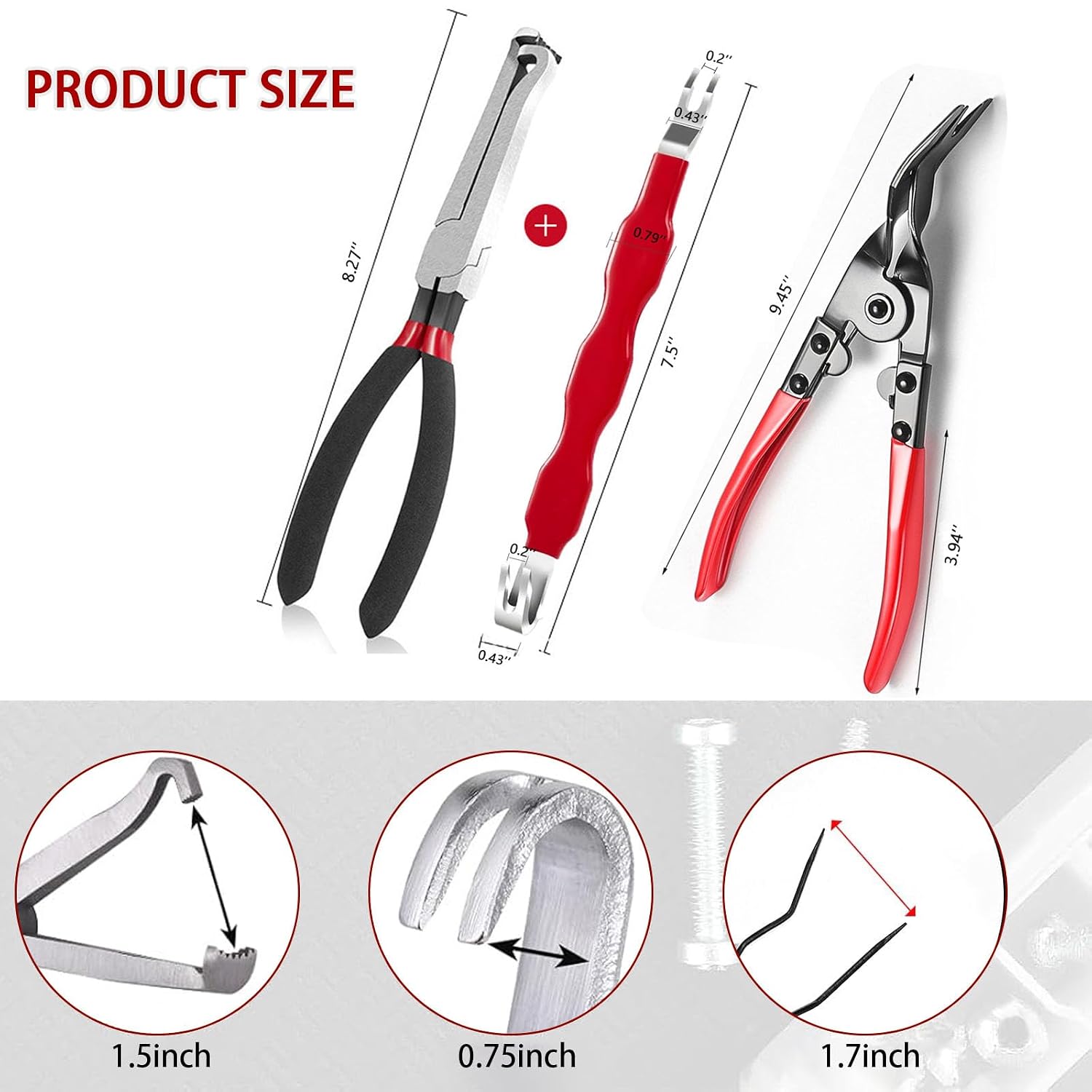 LUOWPZI 3PCS Electrical Disconnect Pliers for Cars, Electrical Connector Separator Tool for Car, Truck, and SUV Vehicle Wiring Systems
