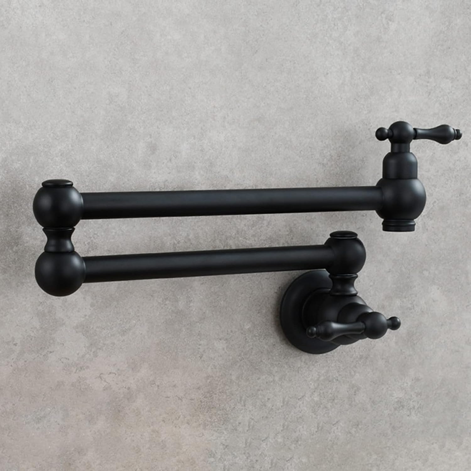 Faucets,Kitchen Tap Wall Mounted Cold Water Only Kitchen Sink Taps Brass Folding Rotary Dual Switch Wall Mounted Taps/Black