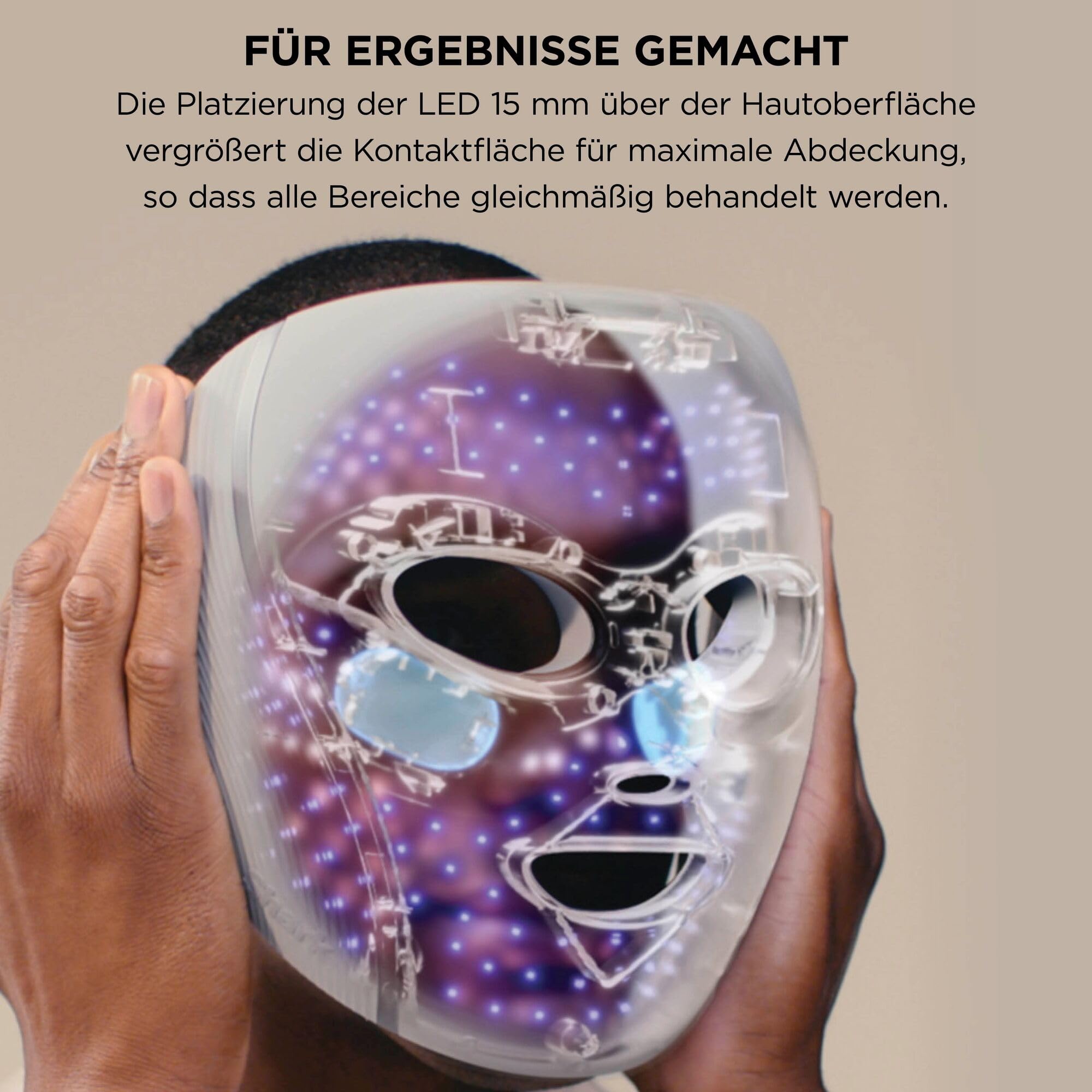 Shark CryoGlow LED-Gesichtsmaske FW312EU mit Kühlung, rote und blaue LED, Infrarotlichttherapie, USB-C