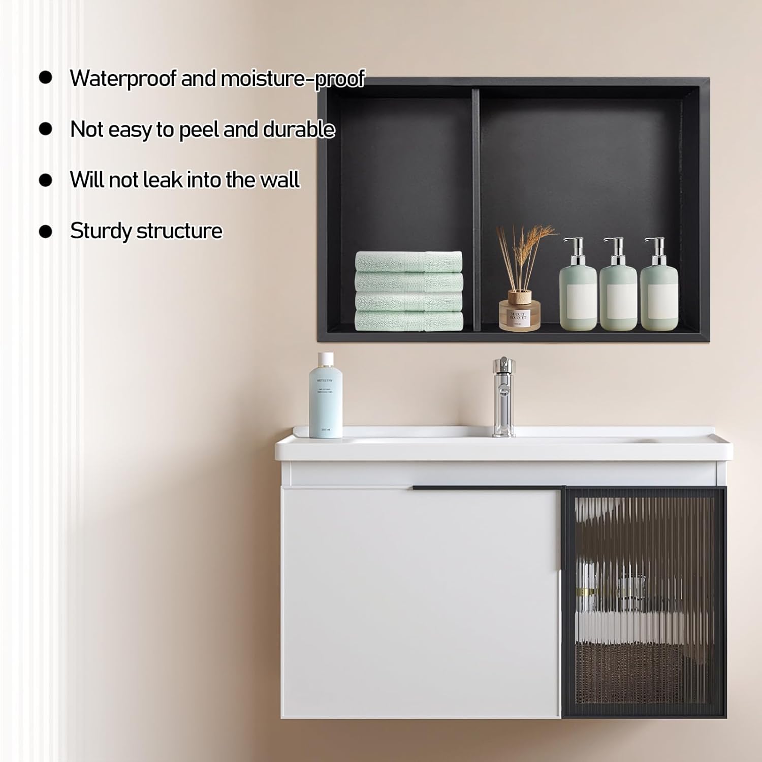 Stainless Steel Shower Niche 16" X 20" Brushed No Tile Needed Wall Niche Double Shelves Recessed Shower Shelf for Bathroom Storage Over Mount Installation