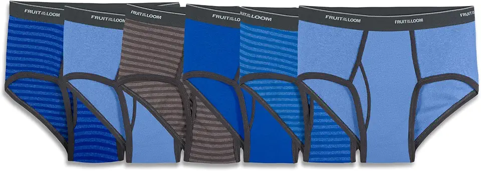 Fruit of the Loom Men's Underwear Briefs, Tag Free & Moisture Wicking, Assorted Color Multipacks OEKO-TEX STANDARD 100