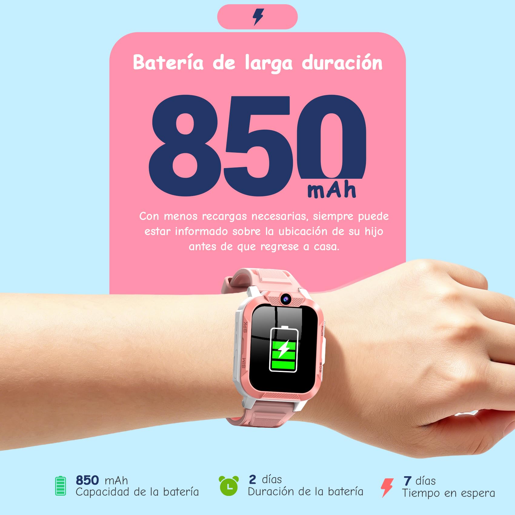 IOWODO Reloj Inteligente Niño, 4G Smartwatch Niño con Llamadas, Videollamada, GPS y SOS, Modo Escuela, Batería 850mAh, IP68 Impermeable, Regalo Ideal para Niños de 5 a 14 Años