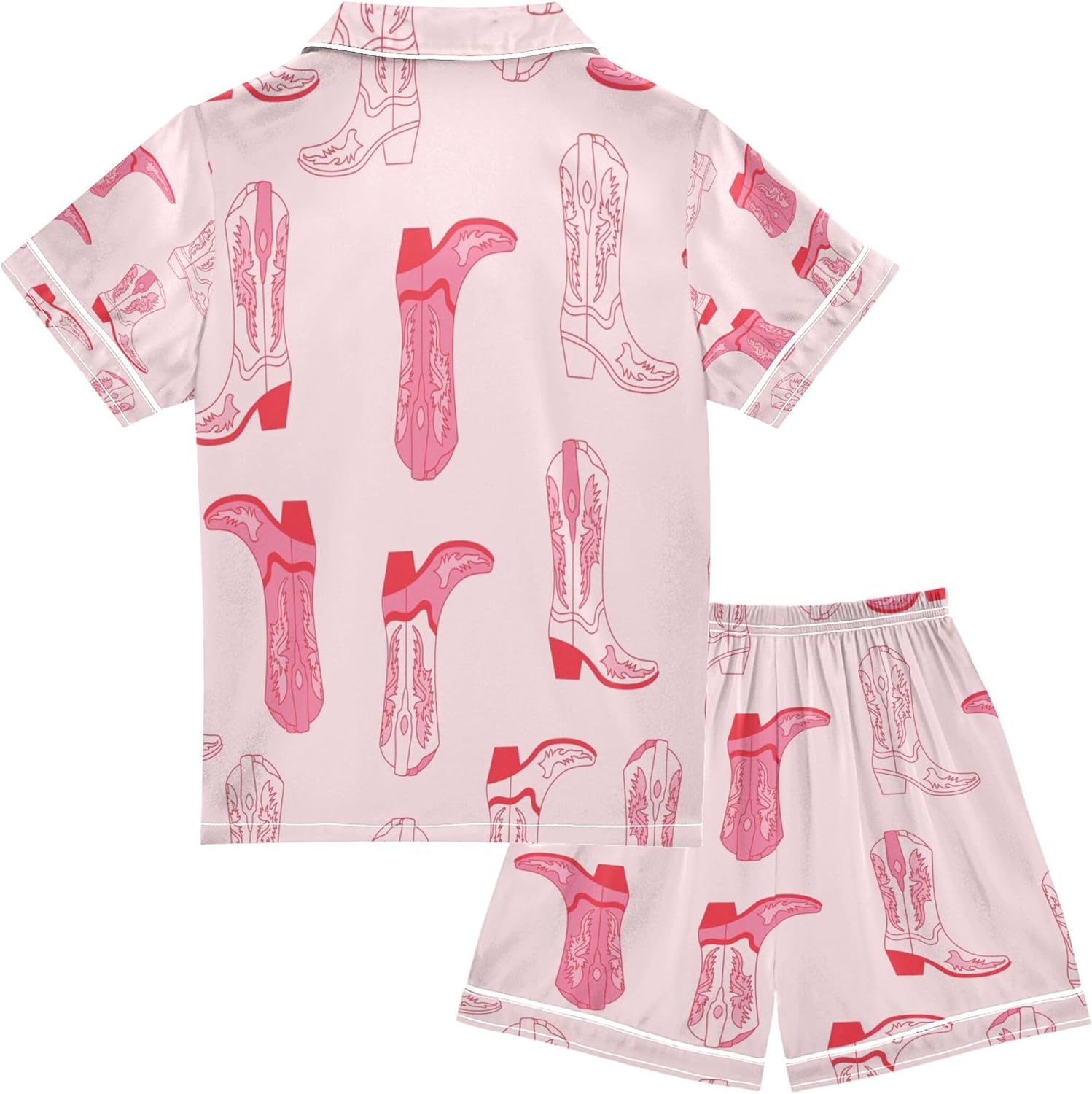 Silk Pajama Sets Short Sleeve Pajamas Soft Sleepwear 2 Piece Pjs Set