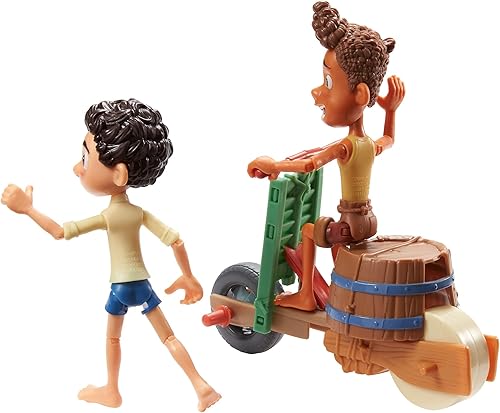 Miniatura 10 de Mattel Disney and Pixar Luca - Patinete de construcción y choque con Luca Paguro y Alberto Scorfano Posables figuras de acción y 6 piezas