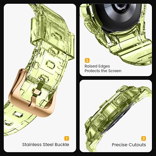 Miniatura 3 de NotoCity Correas para Galaxy Watch 4 Galaxy Watch 5 Watch 6 de 1.575 pulgadas, correa transparente con funda protectora de repuesto para Galaxy