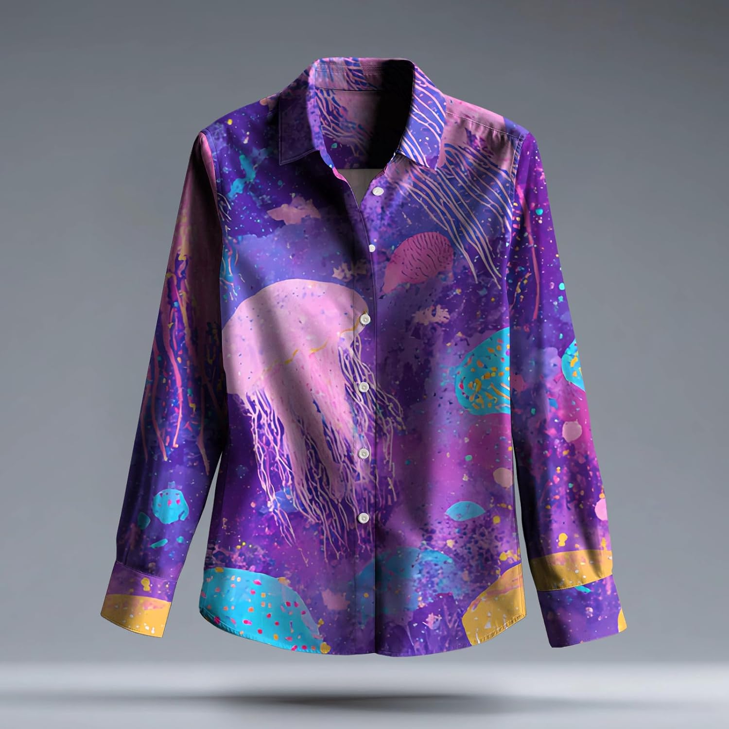 Retro Western Button Up Shirts for Women Oversized Shirts for Women Fall Blouses Ha... - Image 2