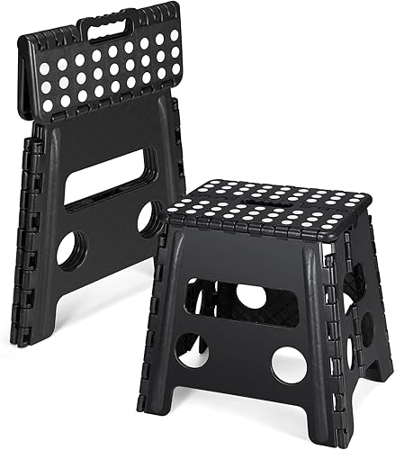 Miniatura 123 de Dyforce Taburete plegable de 9 pulgadas, taburete para niños, taburetes resistentes para adultos, taburetes de pie compactos, taburetes ligeros para