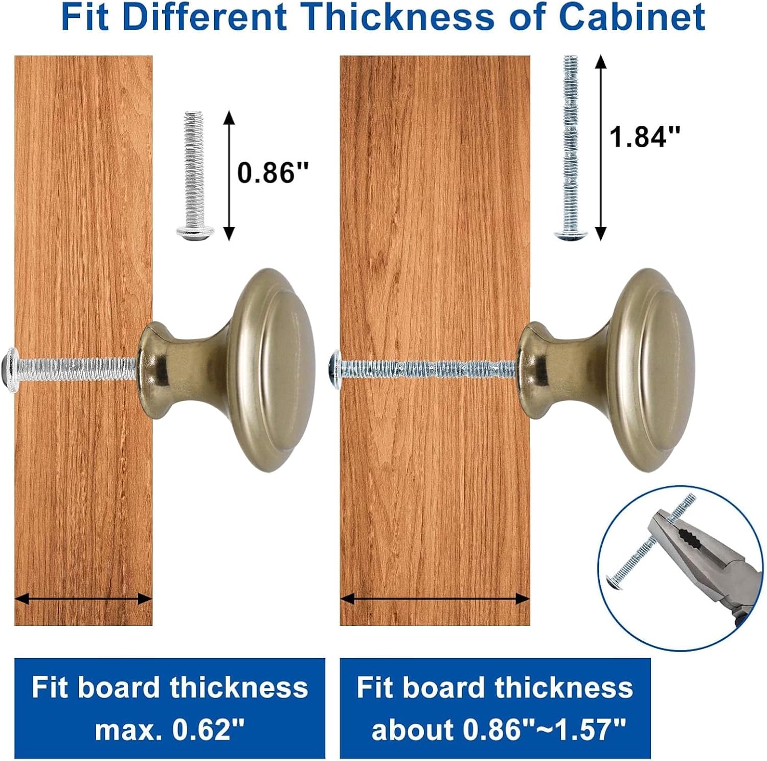 Cabinet Knobs 6 Pack, Stainless Steel Kitchen Cabinet Knobs 1.16" Furniture Hardware Pulls Modern Round Knob for Dresser Drawers Cupboard Dresser Closet (Bronze, 6)