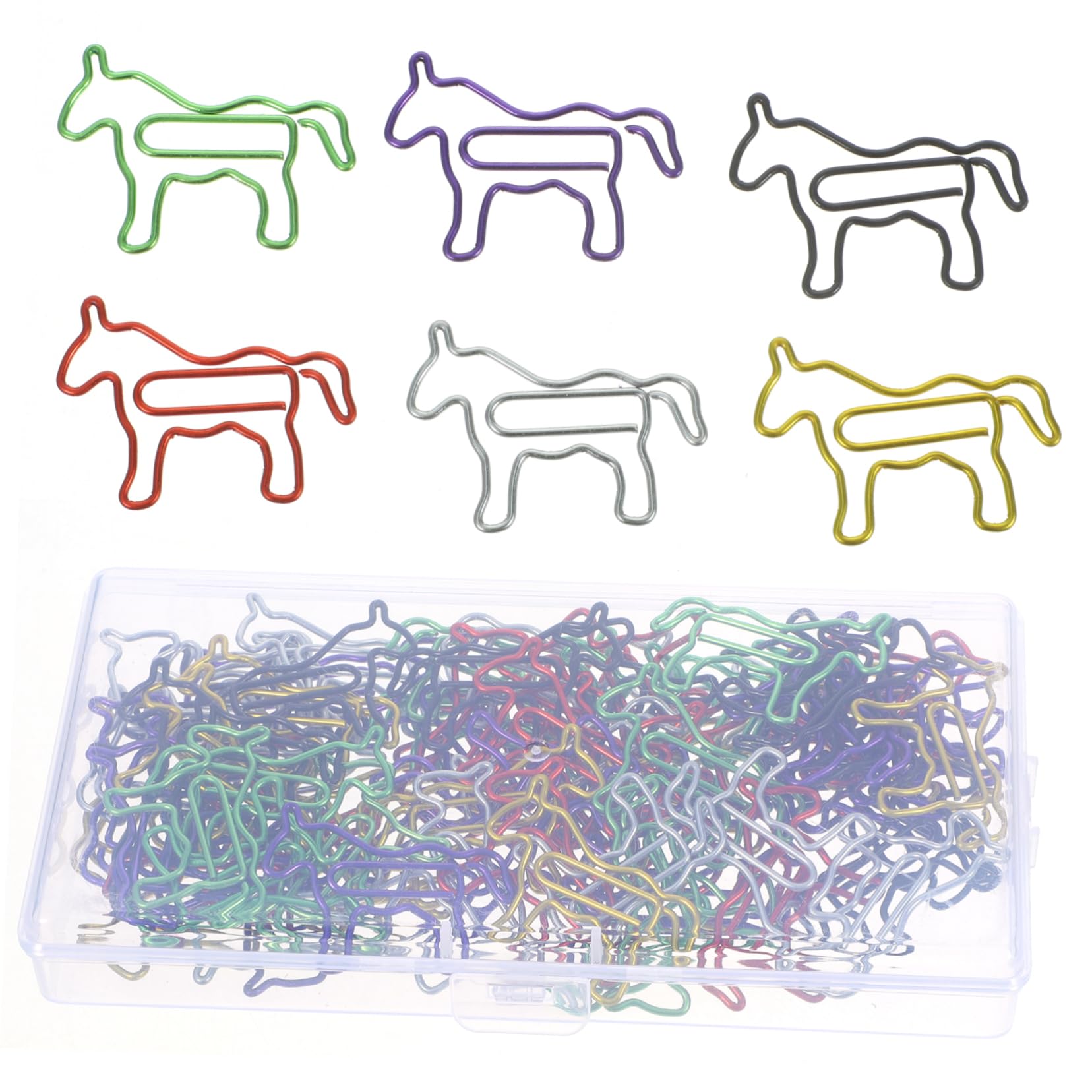 5 Ensembles Trombones Métalliques Colorés Forme De Poney Lot De Accessoires Pratiques Pour Documents Photos Et Notes Clips Amusants Pour École 80 Pièces * 5