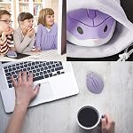 Cute Hamster Mouse,Wireless Mouse 2.4 Ghz 1200 DPI Less Noise Cartoon Animal Shape Portable Optical Mice with USB Receiver for Notebook Windows Computer PC Laptop Gift Kids (Purple)