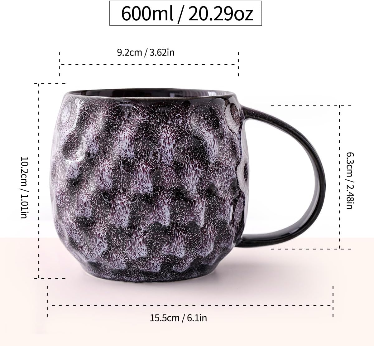20oz Purple Coffee Mug with Oversized Handle