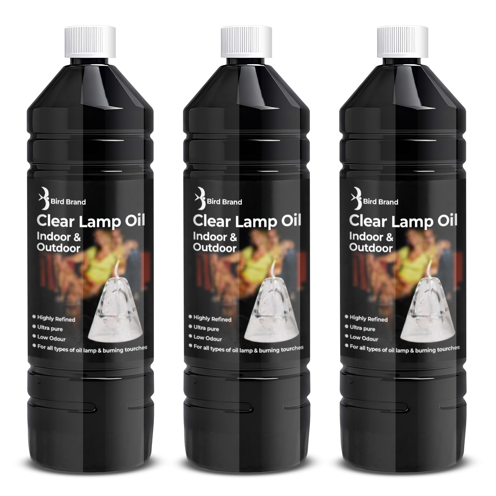Quebec Clear Lamp Oil 1L – Clean Burning for Indoor & Outdoor Oil Lamps, Lanterns & Torches, Odorless Formula (Pack of 3)