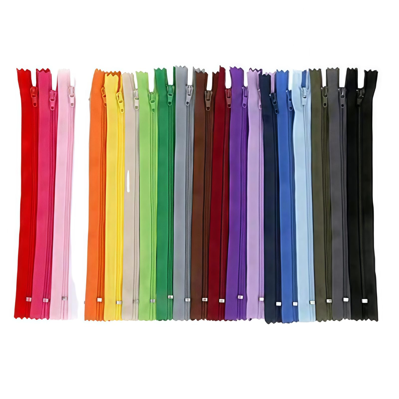 Pchnfei Multi-Colored 20 Pcs Nylon Coil Zippers Colorful Craft Zippers Sewing Zipper For Making Bags Pouches Fasteners (20Cm)