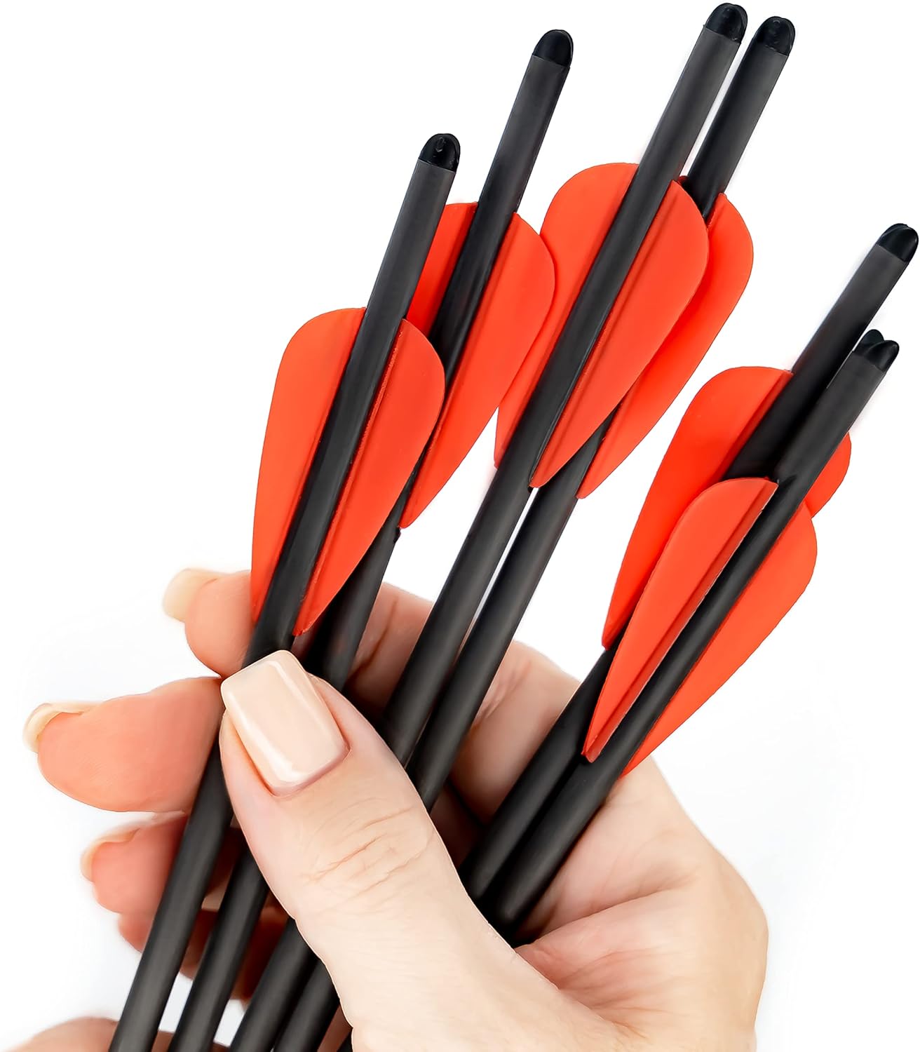 Ballista 12.8" Mini Crossbow Bolts Carbon Arrows with Steel Tips, Half-Moon Nocks, OD 5.5mm (Pack of 6)