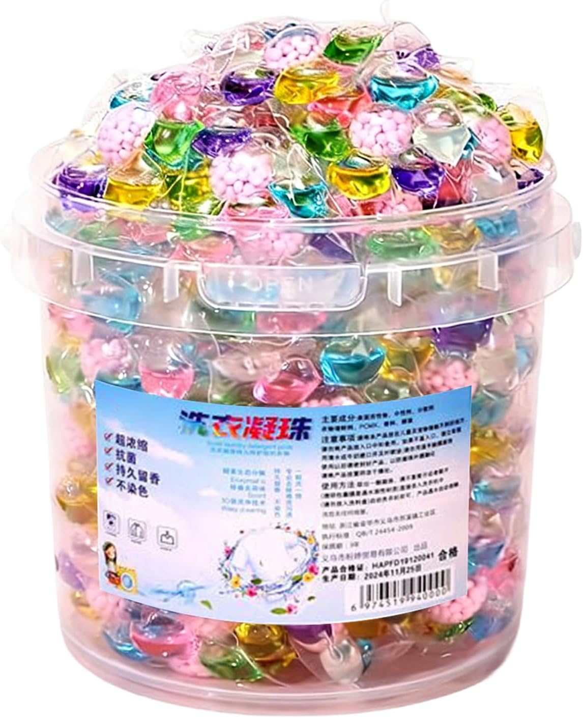 Detergent, Scented Fabric Cleaner for Bed Sheet with Odor Shield, Multi-Action Formula with Deep Stain Remover Function, Laundry Solution for Clothes Washer Home, 100 Pack 870g Bulk Supply Fi