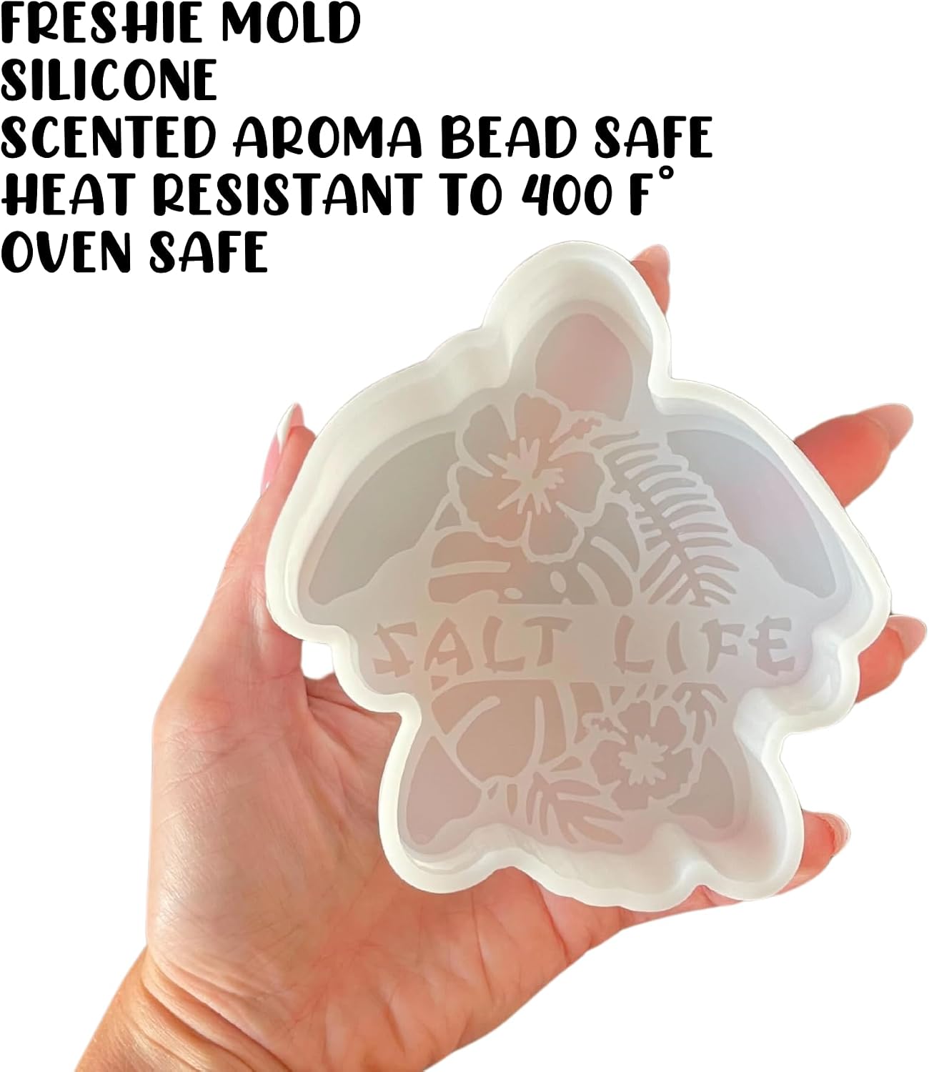 Sea Turtle Silicone Mold Freshie 4.45x4.65x1” Summer Fish Cardstock Ocean Tropical Drink Coconut Oven Safe Bake Heat Resistant