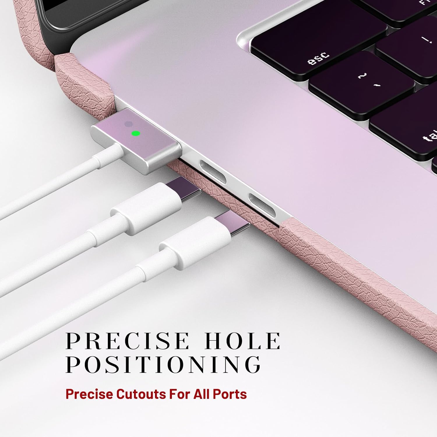 Batianda Premium PU Leather Case for New MacBook Air 15 inch 2026 M5 2025 M4 2024 2023 Model A3241/A3114 Magnetic Foldable Stand (Holds 20lbs) & Microfiber Lining - Business Protective Cover, Pink