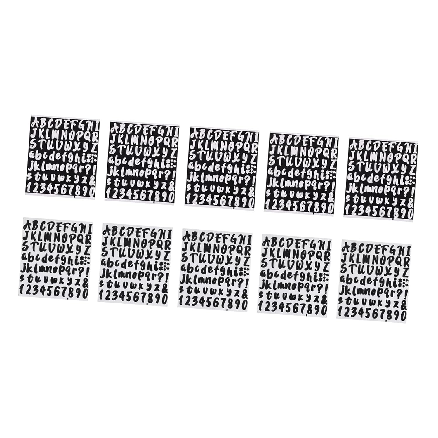 Mikikit 10sheets Self-Adhesive Vinyl Letter and Number Stickers and Oil- Durable Decals for Home Decoration Black and White