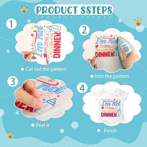 Miniatura 3 de Teling 36 calcomanías para planchar para baby shower, juegos de calcomanías de transferencia para planchar, parches de calcomanías de transferencia