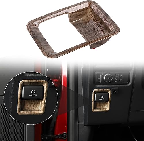 Voodonala Cubierta de anillo para interruptor de control de interruptor de freno de mano de consola central para Ford F150 2021 2022 (ABS, 1 unidad,